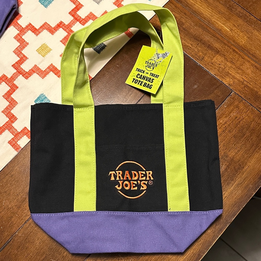 Black and Purple Canvas Tote Bag